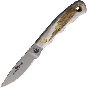 KOA00327FG.jpg Knives of Alaska Alpha Wolfe D2 Stag Fixed Blade Knife