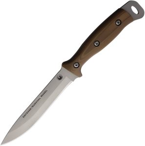 Knives of Alaska Defense Survival D2 Fixed Blade Tan G10