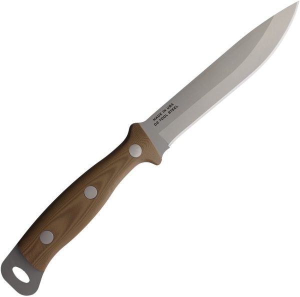 Knives of Alaska Defense Survival D2 Fixed Blade Tan G10