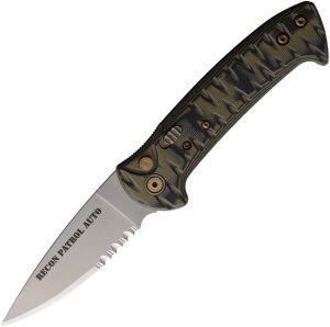 Knives Of Alaska Auto Recon Patrol Serrated D2 Button Lock