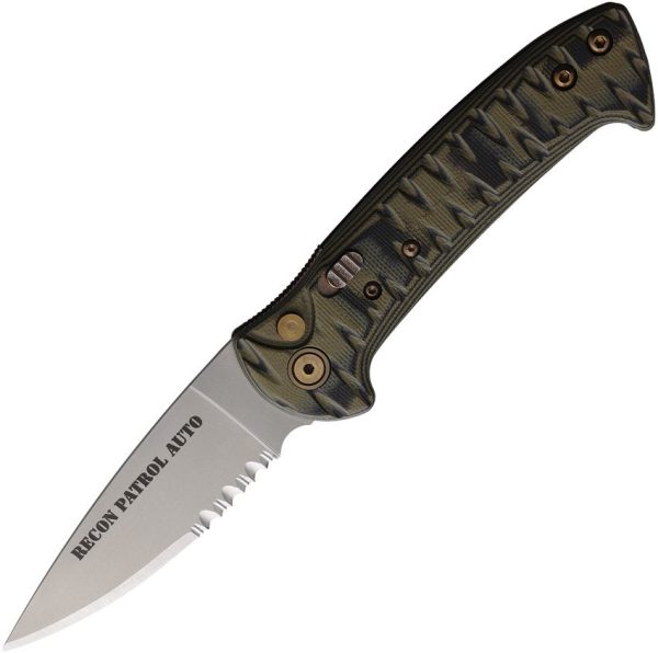 Knives Of Alaska Auto Recon Patrol Serrated D2 Button Lock