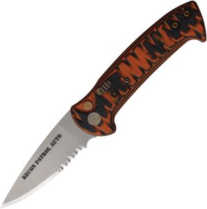 Knives Of Alaska Auto Recon Patrol Serrated D2 Orange