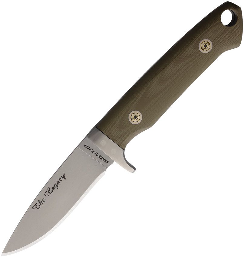 Knives Of Alaska Legacy Fixed Blade 3.5" D2 OD Green G10
