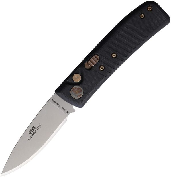Knives Of Alaska Auto Onyx Button Lock - Black G10