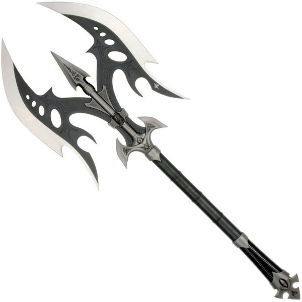 Kit Rae Legion Battle Axe 15" Satin Blade Black Leather Handle