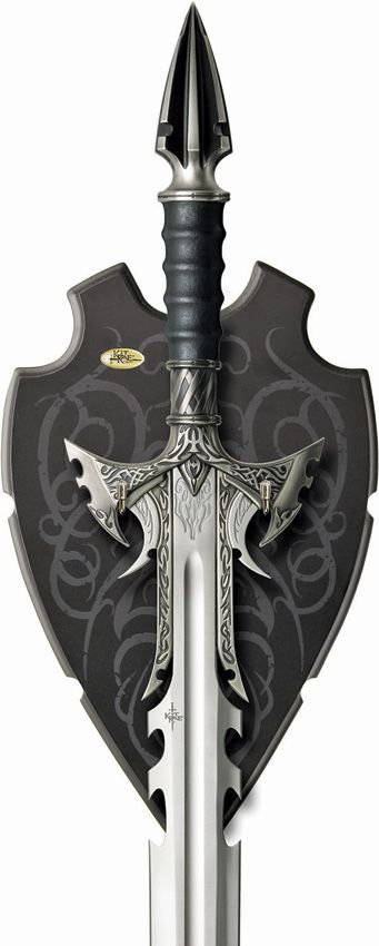 Kit Rae Universal Sword Display Plaque Black Wood Blue Tribal