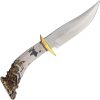 Ken Richardson 5in Bowie Fixed Blade Knife 1085HC Antler Handle