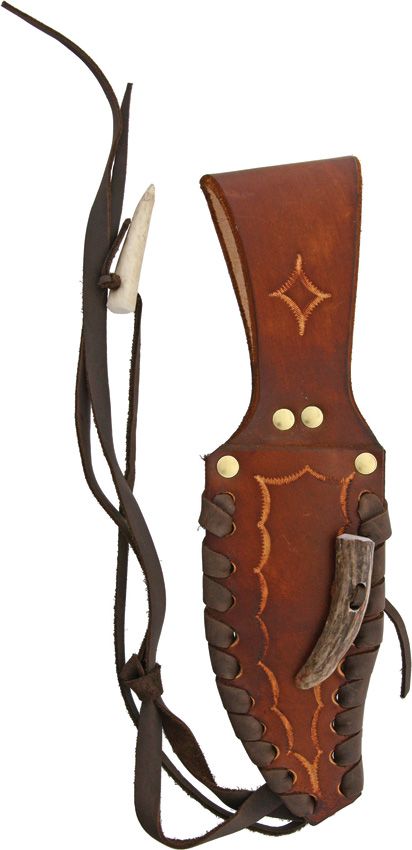 Ken Richardson 5in Bowie Fixed Blade Knife 1085HC Antler Handle