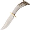 Ken Richardson 5in Bowie Fixed Blade Knife 1085HC Antler Handle