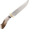 Ken Richardson 8in Bowie Fixed Blade Knife 1085HC Antler Handle