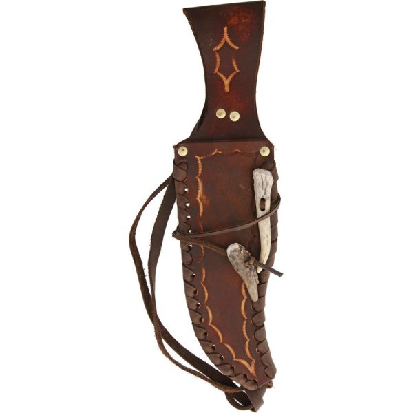 Ken Richardson 8in Bowie Fixed Blade Knife 1085HC Antler Handle