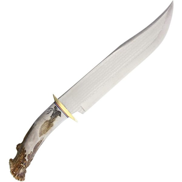 Ken Richardson Bowie Fixed Blade 11" 1085HC Steel Deer Antler