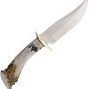 Ken Richardson 6in Bowie Fixed Blade Knife 1085HC Antler Handle