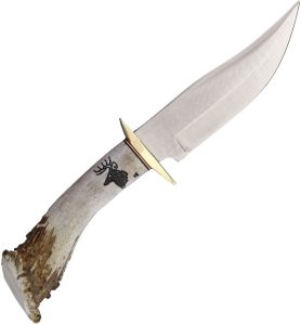 Ken Richardson 6in Bowie Fixed Blade Knife 1085HC Antler Handle