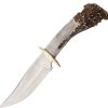 Ken Richardson 6in Bowie Fixed Blade Knife 1085HC Antler Handle