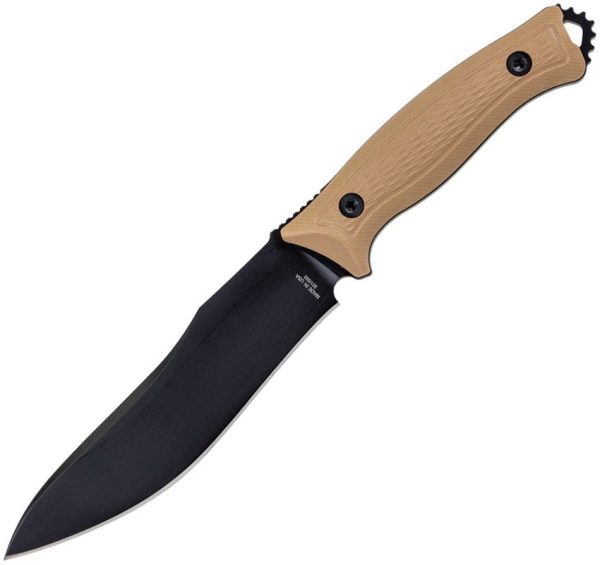 KRONOS True Defender Fixed Blade 6" 1095HC Black Tactical
