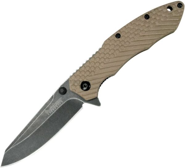 KS1308TANBWX.jpg Kershaw Brookside Tan Assisted BlackWash Blade