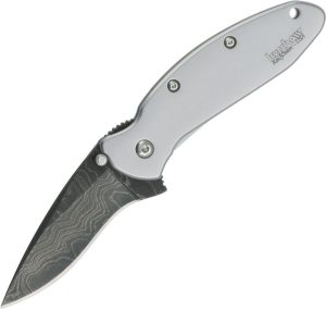 KS1620DAM.jpg Kershaw Scallion Framelock Damascus Folding Knife Assisted Open