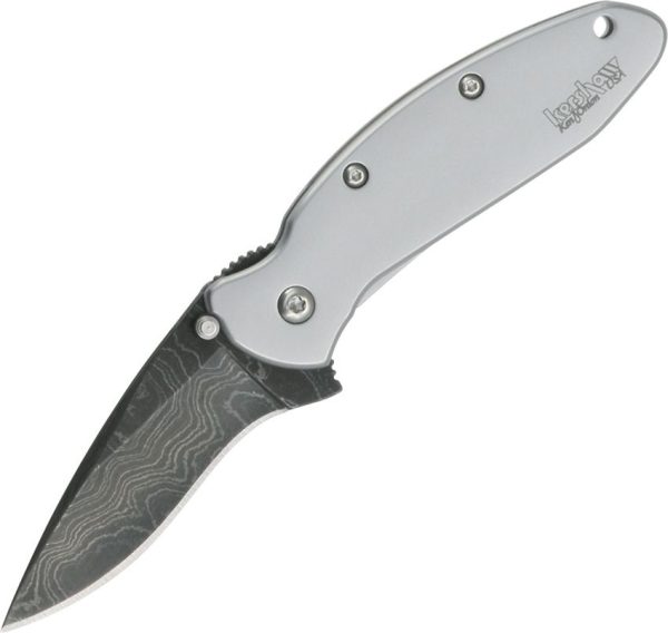Kershaw Scallion Framelock Damascus Folding Knife Assisted Open