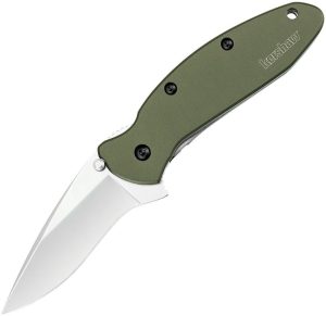 KS1620OL.jpg Kershaw Scallion Linerlock Assisted Opening Folding Knife Green