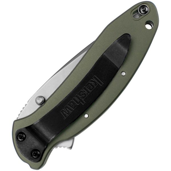 Kershaw Scallion Linerlock Assisted Opening Folding Knife Green
