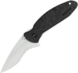 KS1620ST.jpg Kershaw Scallion Linerlock Folding Knife 420HC Black GRN