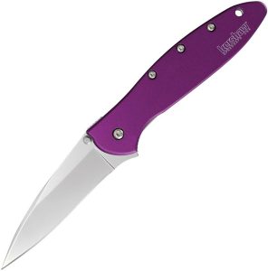 Kershaw Leek Linerlock Folding Knife Purple 3in Sandvik Blade