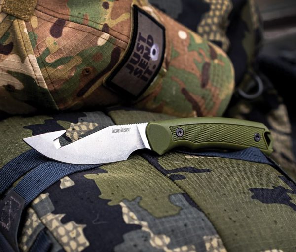Kershaw Deschutes Guthook Skinner Fixed Blade D2 Steel Green