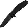 KS1990ST.jpg Kershaw Brawler Linerlock Folding Knife 3" Black Tanto Blade