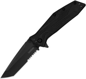 Kershaw Brawler Linerlock Folding Knife 3" Black Tanto Blade