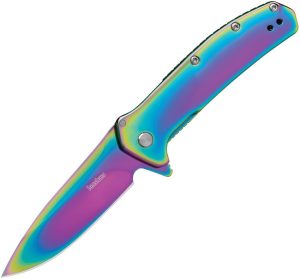Kershaw Outcome Framelock Folding Knife Rainbow 8Cr13MoV