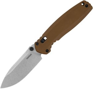 Kershaw Broadside Duralock D2 Folding Knife Brown G10