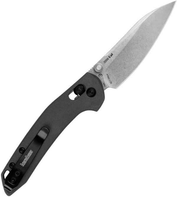 Kershaw Duster DuraLock Black Folding Knife 8Cr13MoV Stonewash