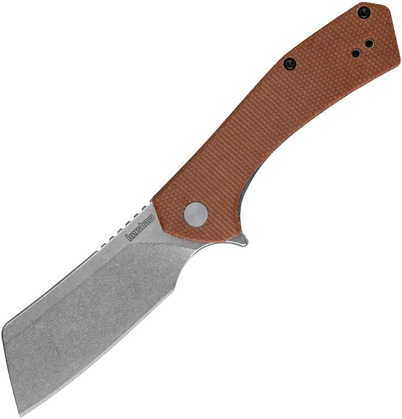 Kershaw Static Linerlock Folding Knife 2.88" D2 Stonewash Brown Micarta