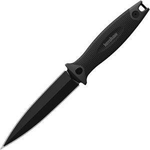 KS4007.jpg Kershaw Secret Agent Fixed Blade 8Cr13MoV Black GRN Handle