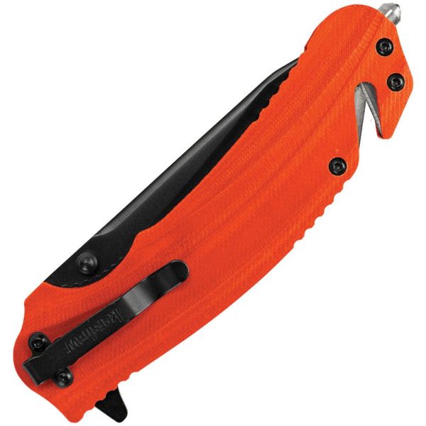 Kershaw Barricade Linerlock Folding Knife 3.5" Black Blade Orange