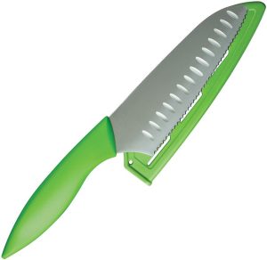KSAB5090.jpg Kershaw My First Chef Knife 5.5 Inch Serrated Green