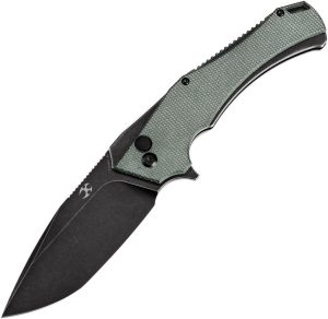 Kansept Hellx Framelock D2 Green Micarta