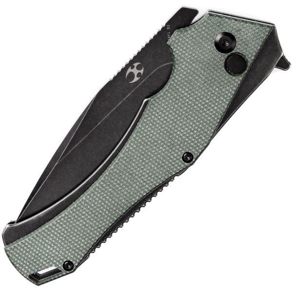 Kansept Hellx Framelock D2 Green Micarta