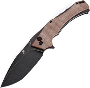 Kansept Hellx Framelock D2 Brown Micarta