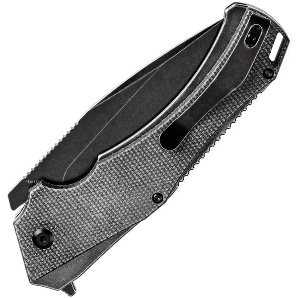 Kansept Hellx Framelock D2 Black Micarta Folding Knife