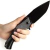 Kansept Hellx Framelock D2 Black Micarta Folding Knife