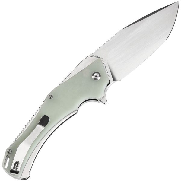 Kansept Hellx Framelock D2 Jade G10 Folding Knife