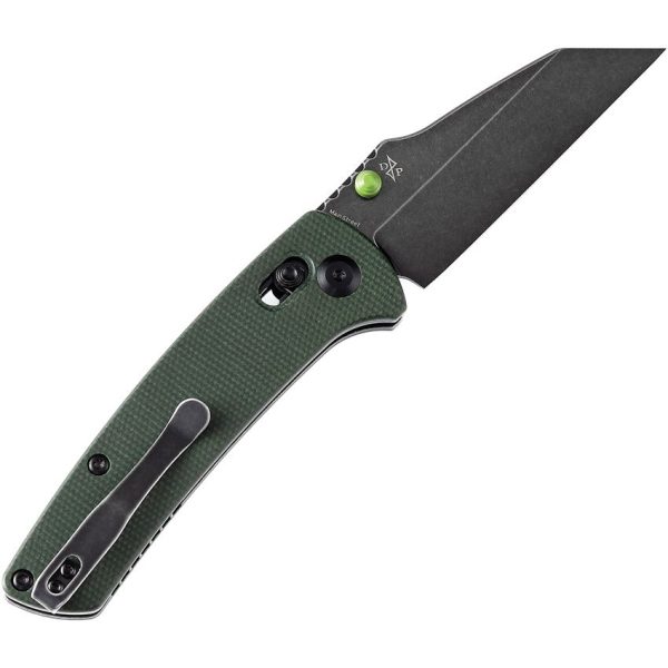 Kansept Main Street Crosslock Green Canvas Micarta Folding Knife