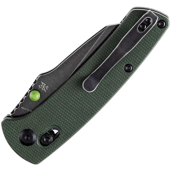 Kansept Main Street Crosslock Green Canvas Micarta Folding Knife