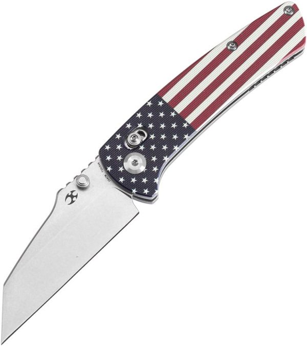 Kansept Main Street Crosslock Jade American Flag Folding Knife