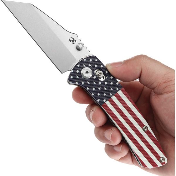 Kansept Main Street Crosslock Jade American Flag Folding Knife