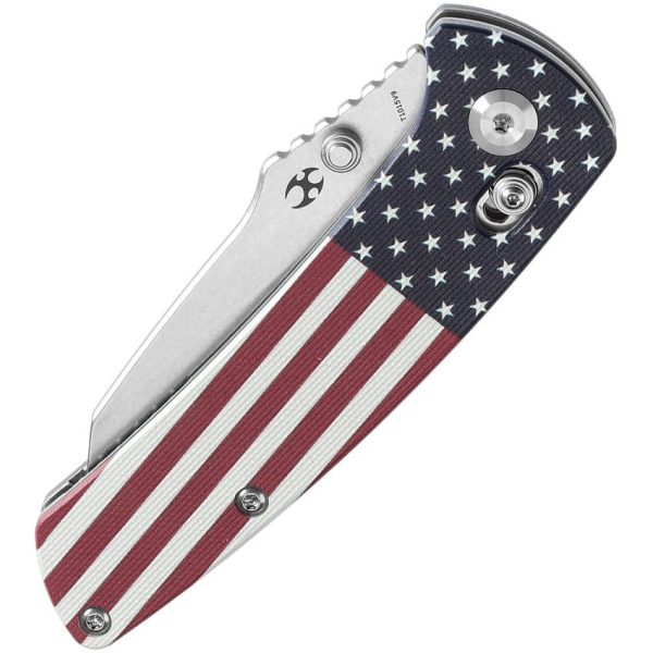 Kansept Main Street Crosslock Jade American Flag Folding Knife