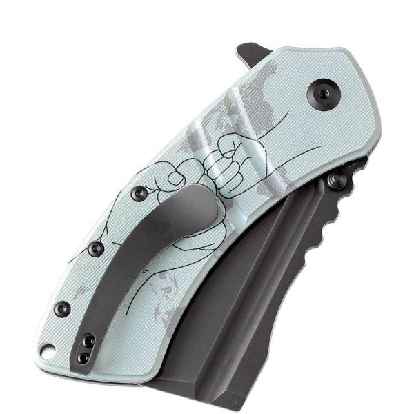 Kansept XL Korvid Linerlock Jade G10 Folding Knife