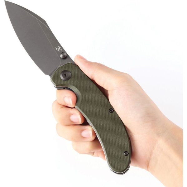 Kansept Nesstreet Linerlock Olive G10 Coated Blade